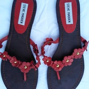 Steve Madden Floral Embellished Leather sandals